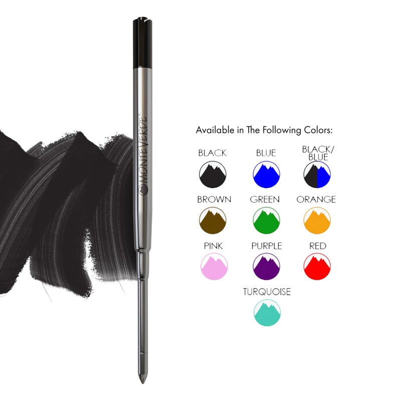Monteverde Ballpoint Refill to Fit Sheaffer Ballpoint Pens, Medium Point, Soft Roll, Black, 2 per Pack (S132BK) - Image 2